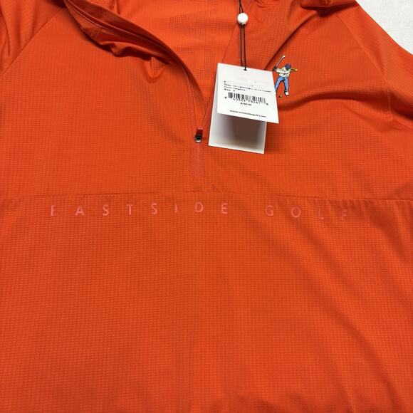 Eastside Golf UV Lightweight 1/4 Zip Hoodie Tangerine Orange Mens Size S NWT - Picture 10 of 15